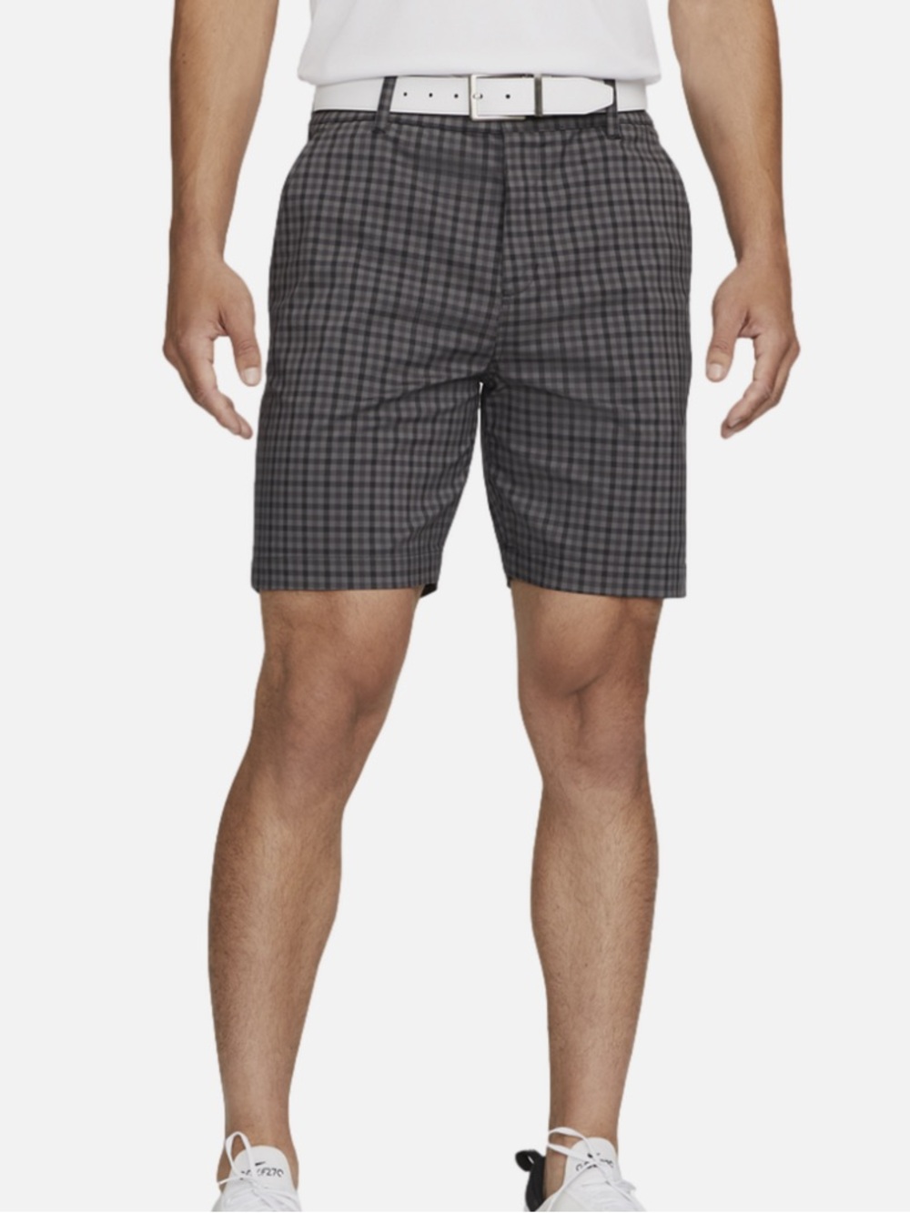 Nike Dri-FIT UV Men's 9" Golf Chino Shorts Plaid Grey 42